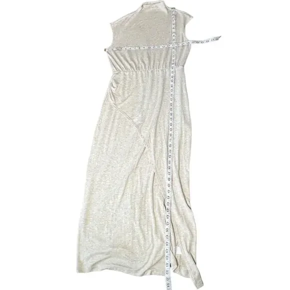 Modern Citizen Yimei Side Slit Midi Dress sz XL - Oatmeal (marled Tan Beige) - Picture 5 of 7